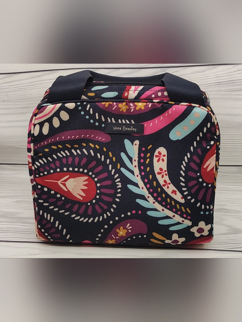 Vera Bradley Navy Paisley Lunch Bag Office School - Picture 10 of 10